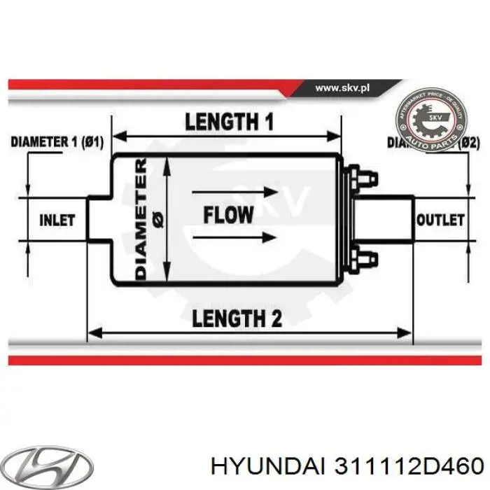 Unidad de alimentación de combustible 311112D460 Hyundai/Kia