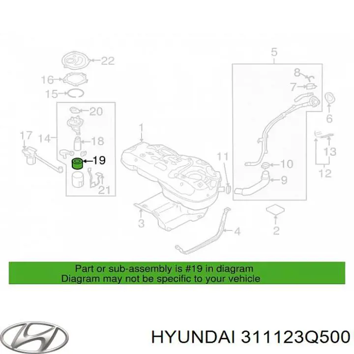 311123Q500 Hyundai/Kia Filtro de gasolina