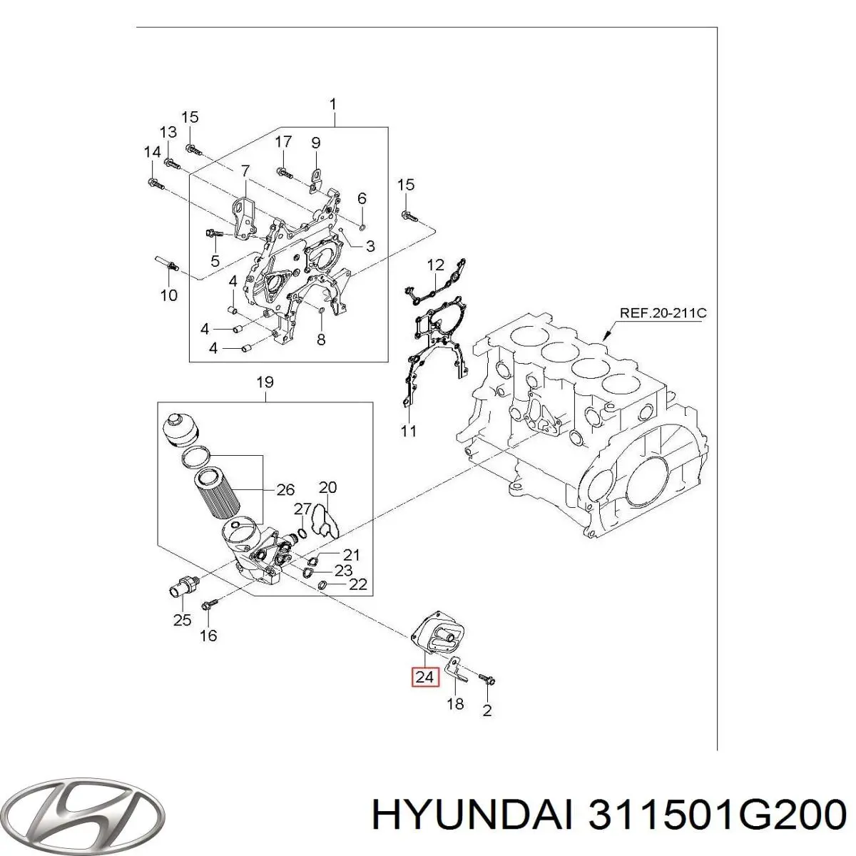 Tanque de combustible Hyundai Accent (MC)