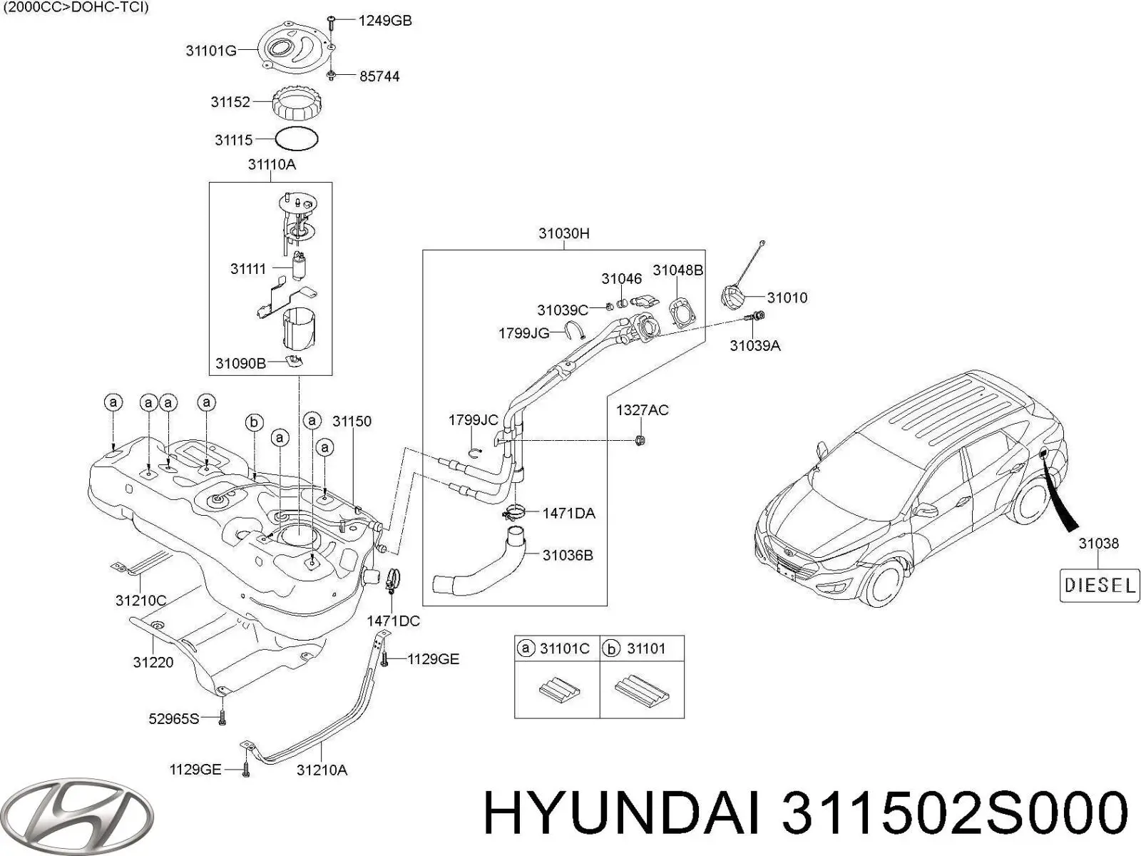 Depósito de gasolina Hyundai Tucson II SUV (TM) (2010 - 2015) precio, desde 598,70 EUR