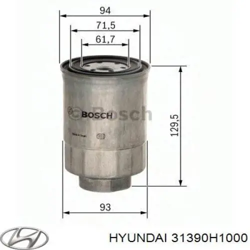 31390H1000 Hyundai/Kia filtro de combustible