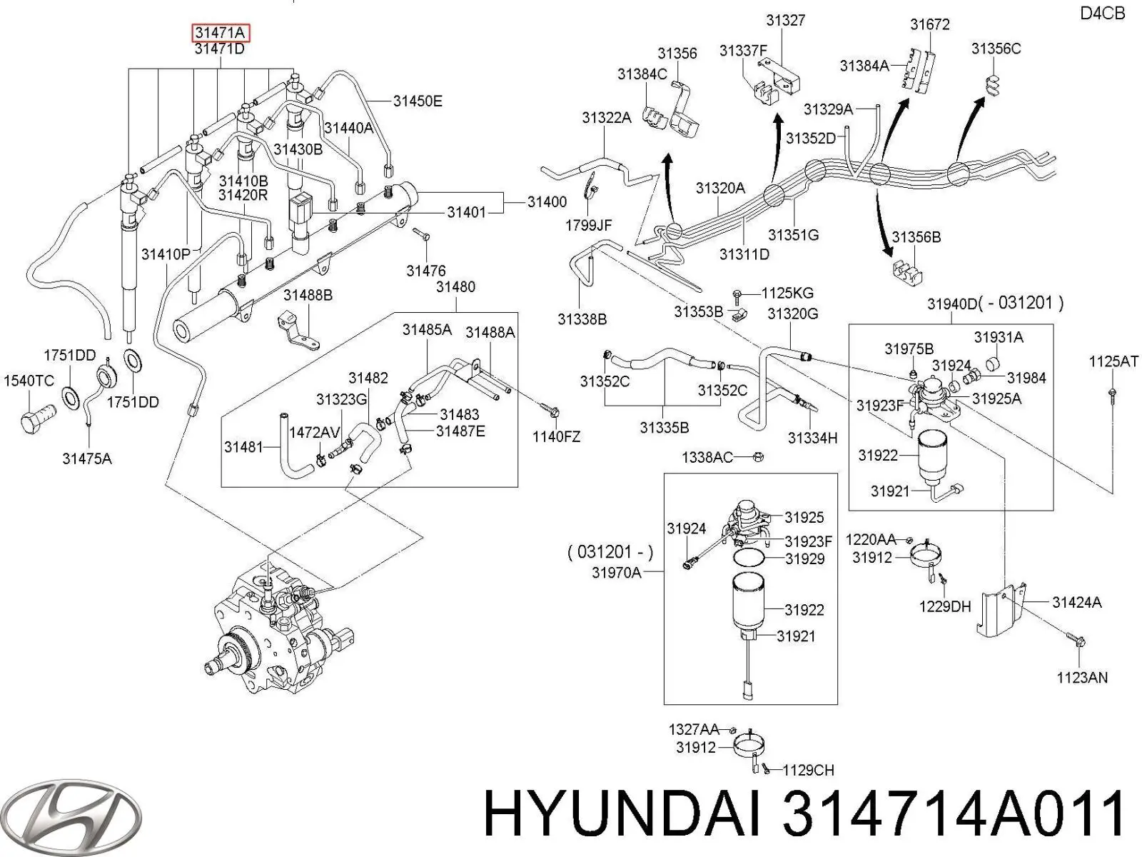Tubería de retorno de combustible de los inyectores Hyundai/Kia 314714A011 precio, desde 37,66 EUR