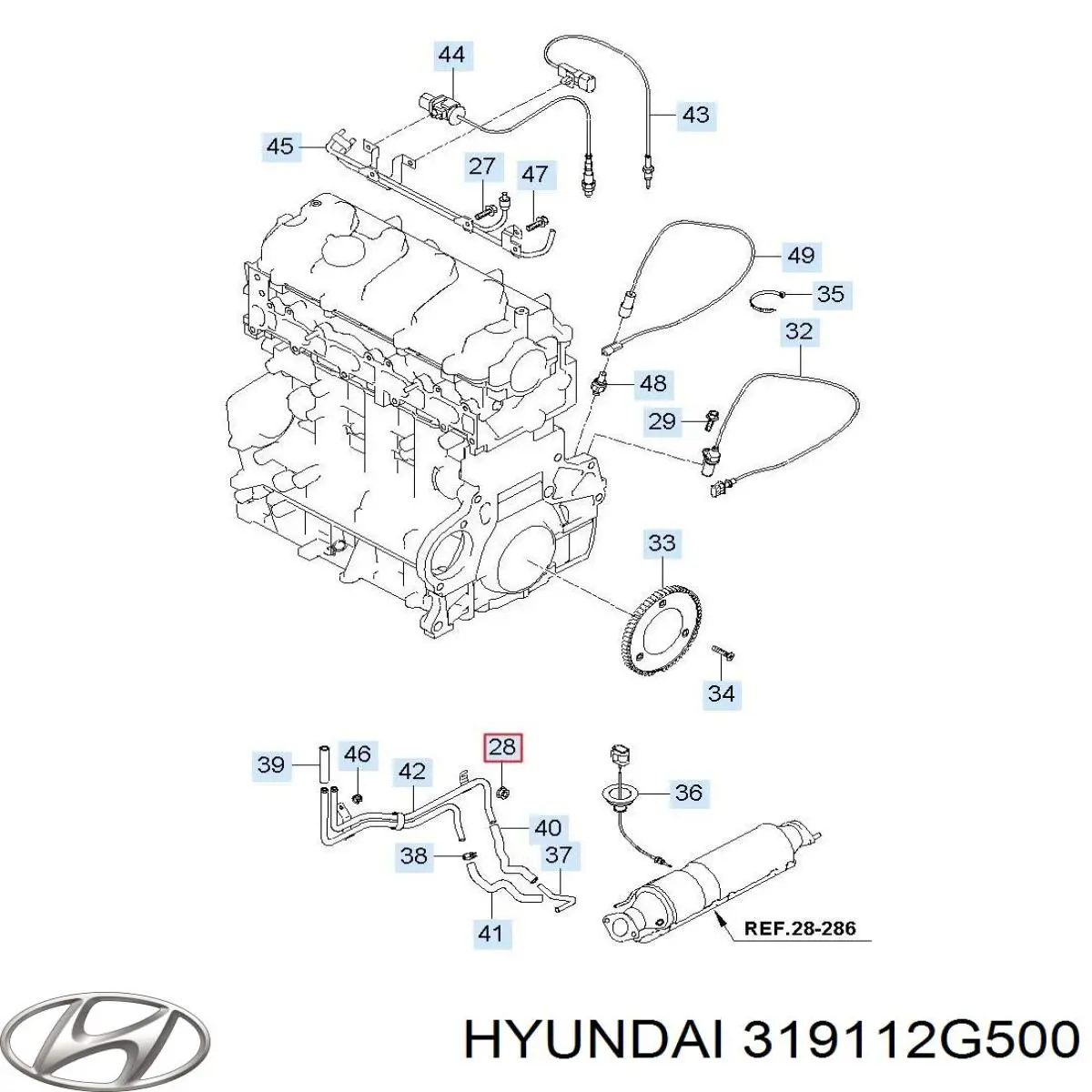 319112G500 Hyundai/Kia filtro combustible