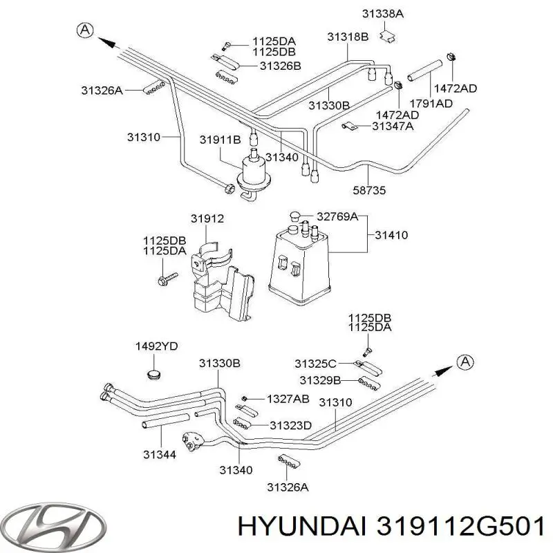Filtro de combustible 319112G501 Hyundai/Kia