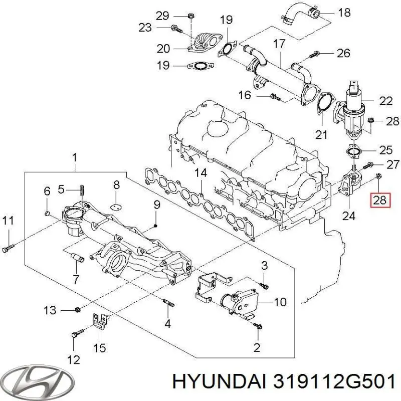 319112G501 Hyundai/Kia filtro combustible