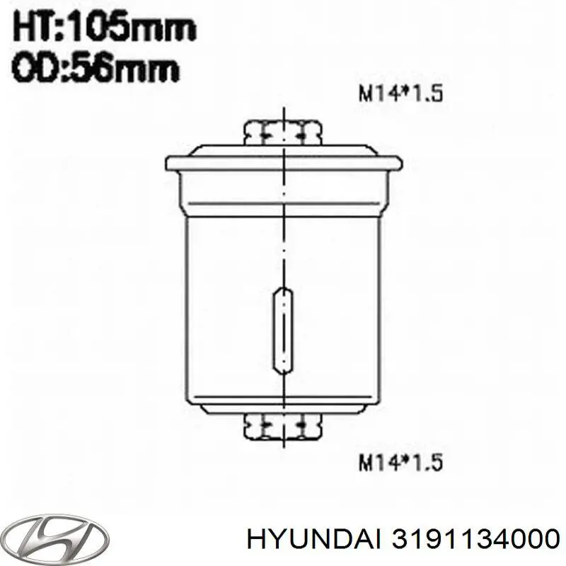 Comprar 3191134000 Hyundai/Kia Filtro diesel