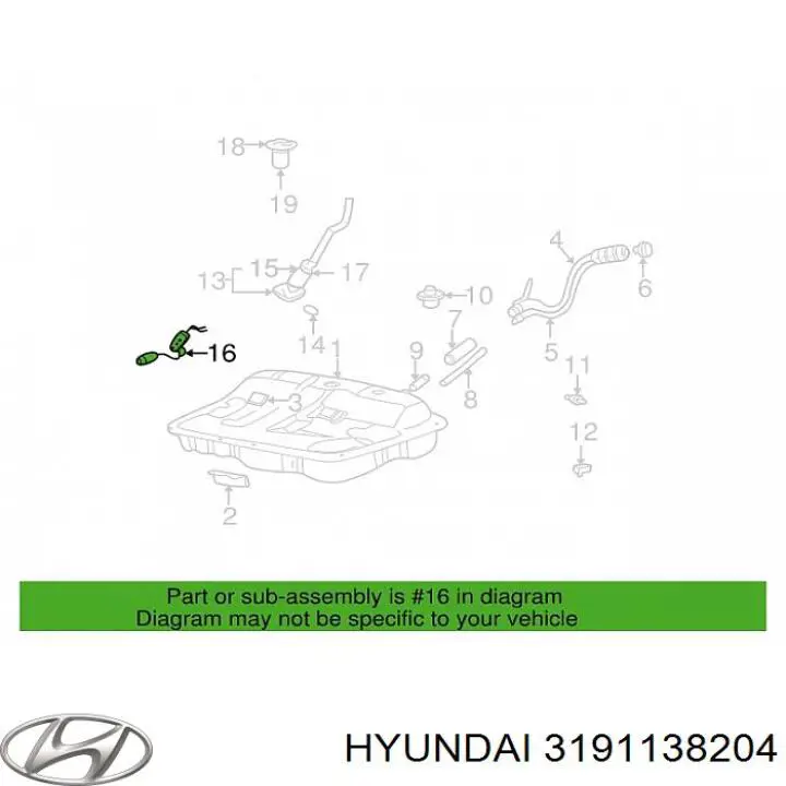 Filtro de gasoil Hyundai/Kia 3191138204