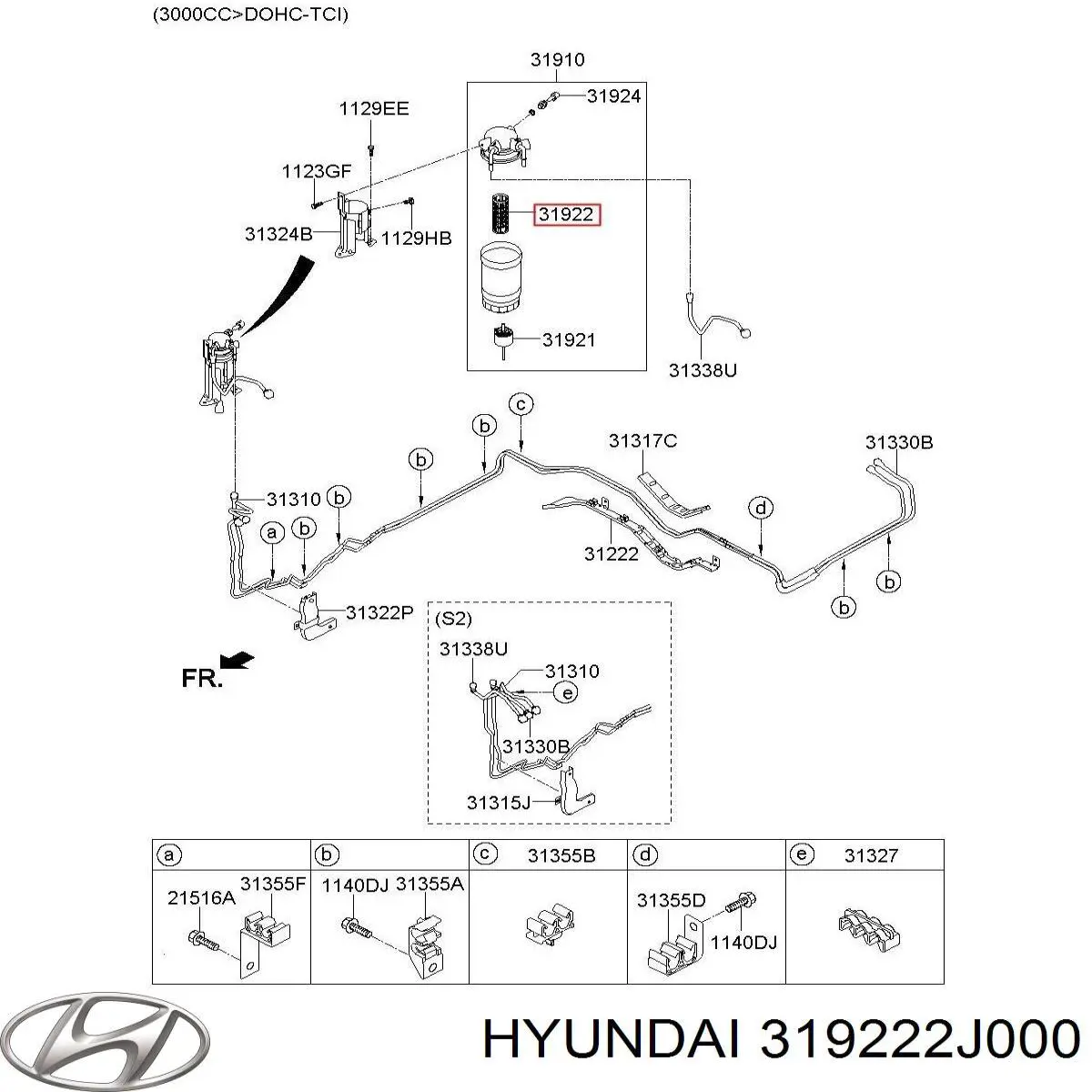 Comprar 319222J000 Hyundai/Kia Filtro diesel