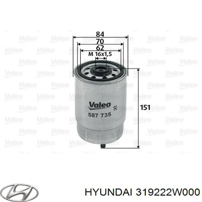 Comprar 319222W000 Hyundai/Kia Filtro diesel