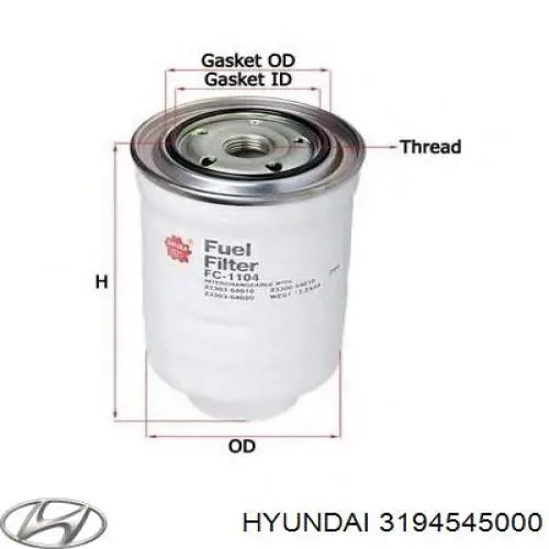 Comprar 3194545000 Hyundai/Kia Filtro diesel