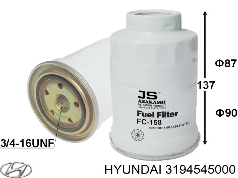 3194545000 Hyundai/Kia Filtro de gasolina