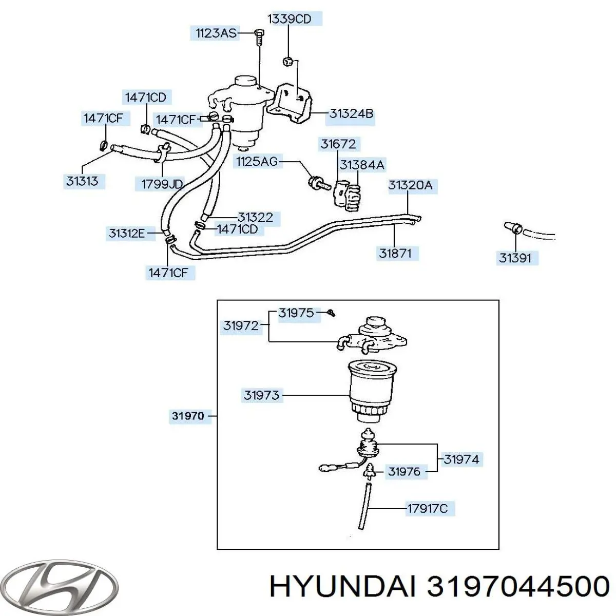 3197044500 Hyundai/Kia filtro combustible