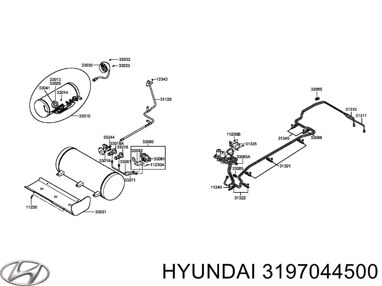 Filtro de combustible 3197044500 Hyundai/Kia
