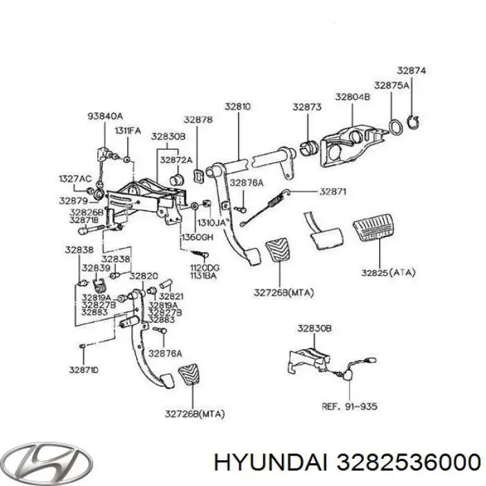 Revestimiento de pedal, pedal de freno para Hyundai H-1 STAREX 