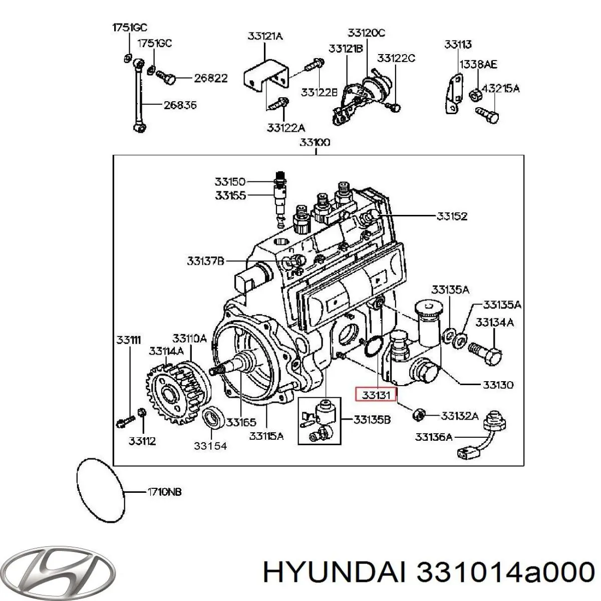 Retén, bomba de alta presión HYUNDAI 331014A000