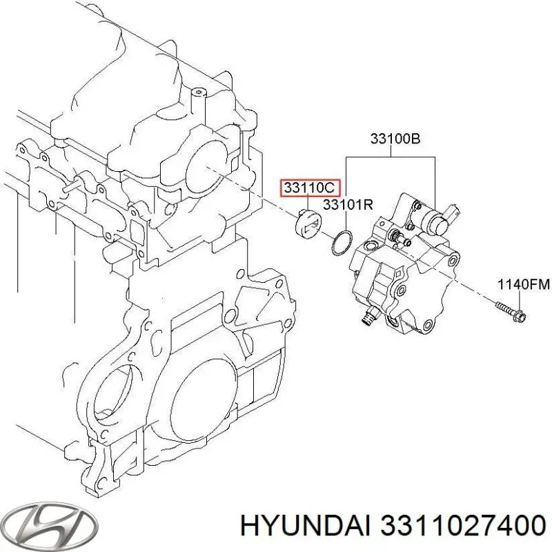3311027400 Hyundai/Kia falso acoplamiento, cabeza de acoplamiento, bomba de alta presión