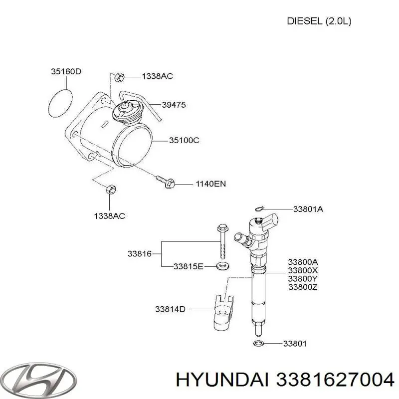 3381627004 Hyundai/Kia Tornillo de fijación del inyector