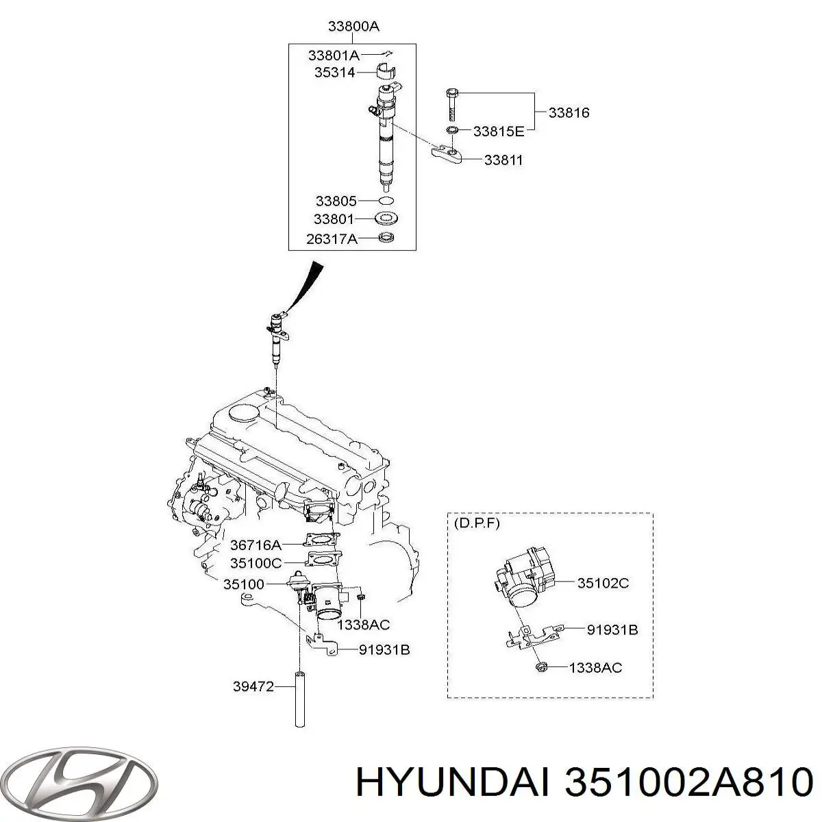 351002A810 Hyundai/Kia cuerpo de mariposa