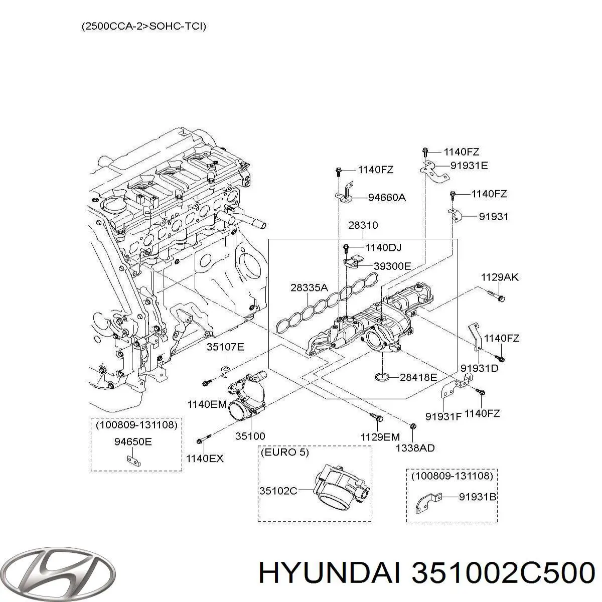 351002C500 Hyundai/Kia cuerpo de mariposa