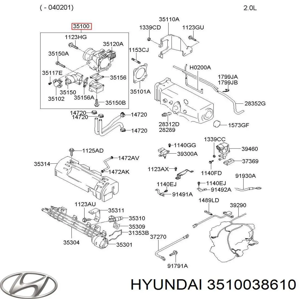 3510038610 Hyundai/Kia cuerpo de mariposa