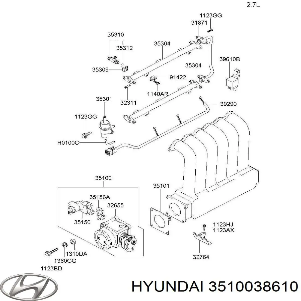 Cuerpo de aceleración completo Hyundai Sonata IV sedán (EU4) (2001 - 2005) precio, desde  EUR