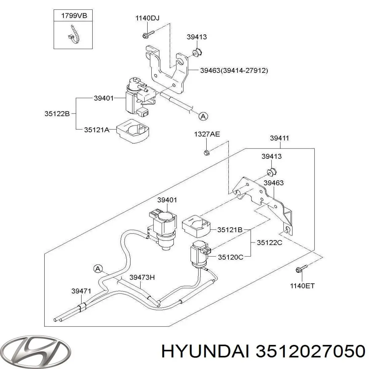 Válvula de solenoide de control de mariposa EGR 3512027050 Hyundai/Kia