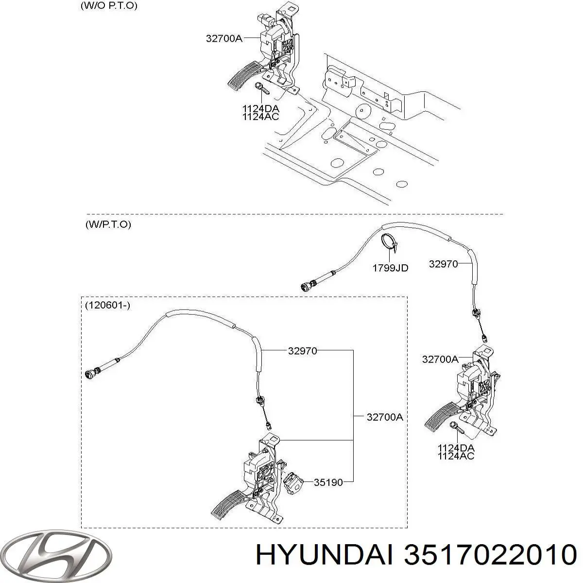 3517022010 Hyundai/Kia Sensor de posición del acelerador