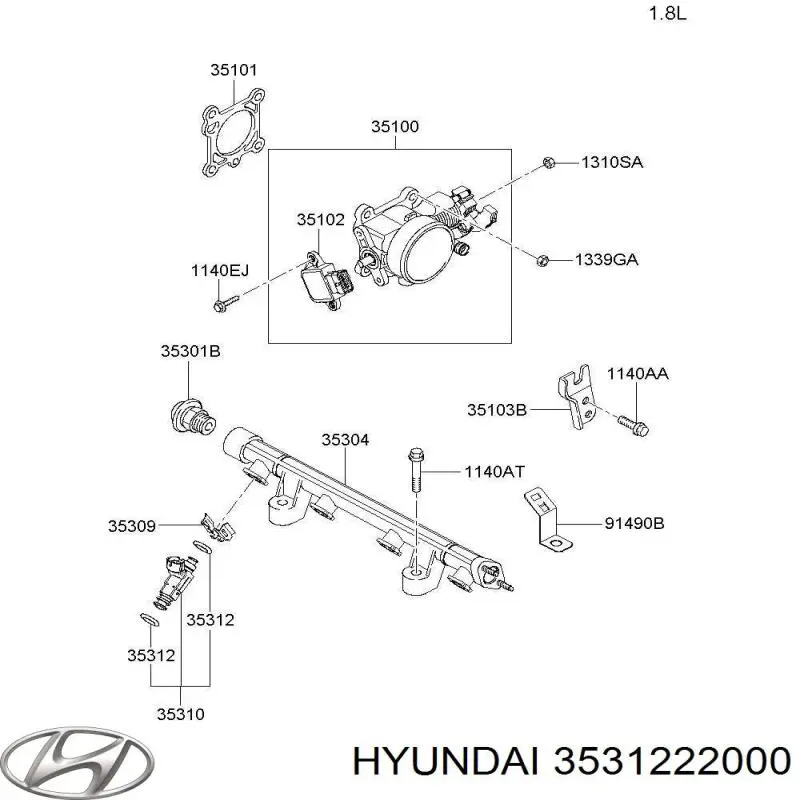 Junta de inyectores 3531222000 Hyundai/Kia