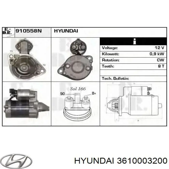 Comprar 3610003200 Hyundai/Kia Motores de arranque