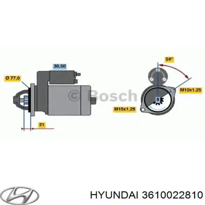 3610022810 Hyundai/Kia motor de arranque