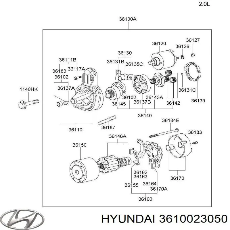 Burro de arranque  Hyundai/Kia 3610023050 precio, desde 93,61 EUR