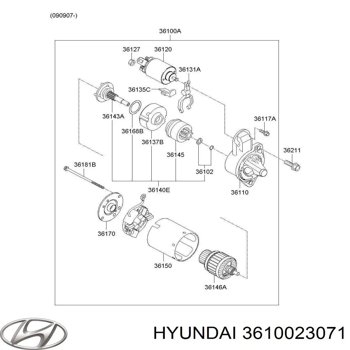 Comprar 3610023071 Hyundai/Kia Motores de arranque