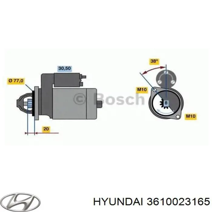 3610023165 Hyundai/Kia motor de arranque