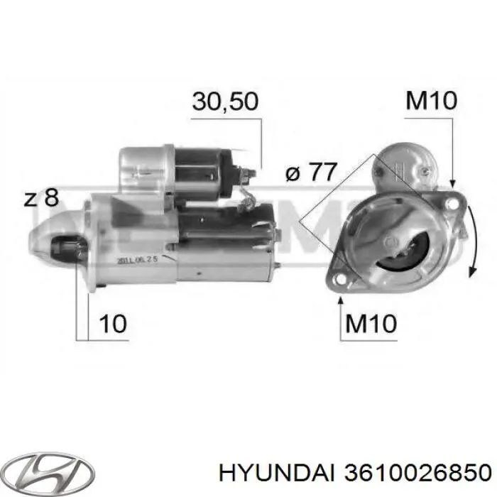 3610026850 Hyundai/Kia motor de arranque