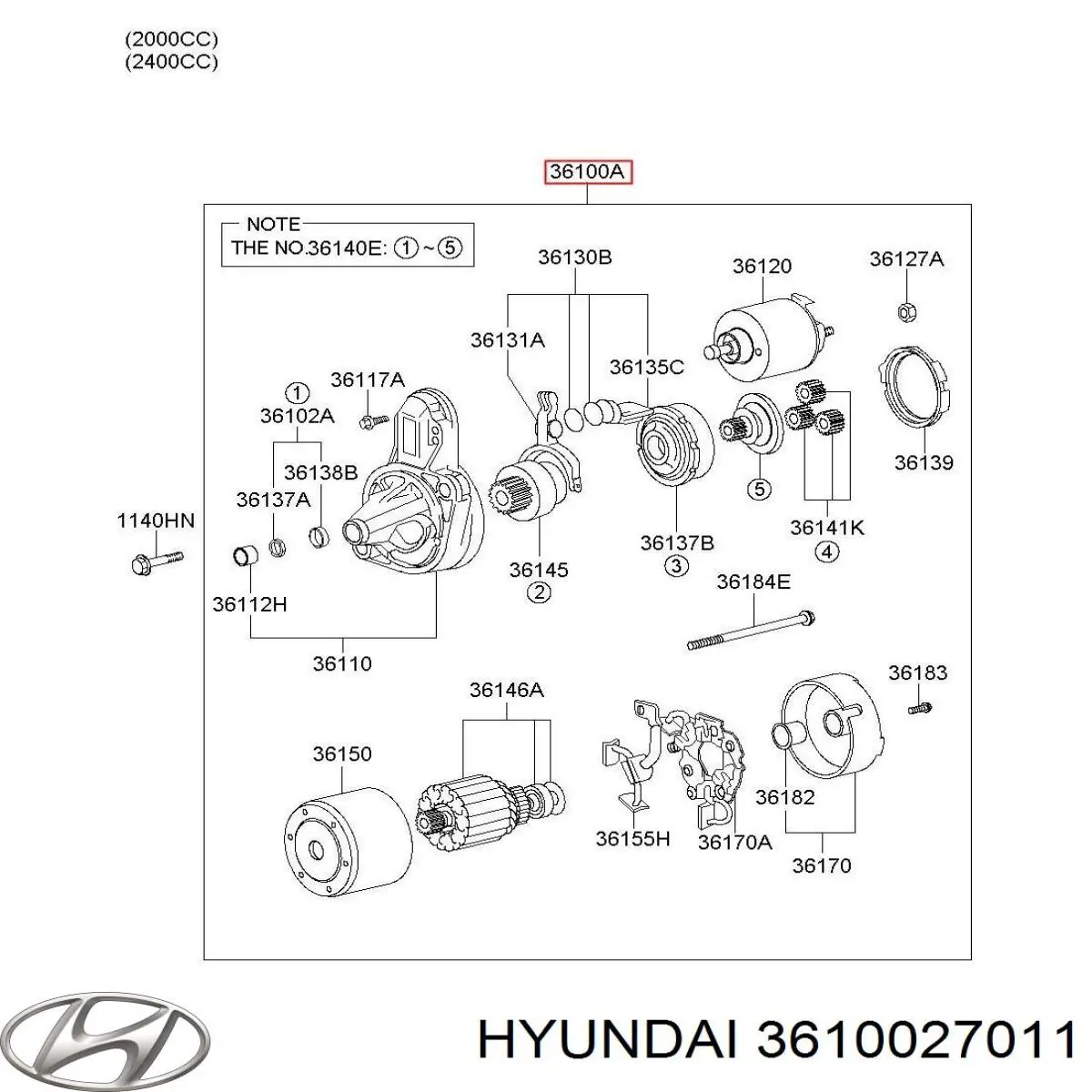 Motor de arranque Hyundai Tucson 1 JM
