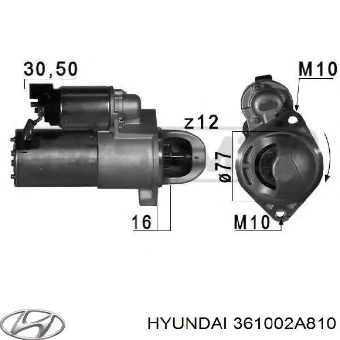 361002A810 Hyundai/Kia motor de arranque
