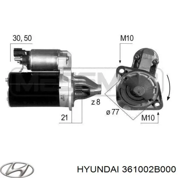 361002B000 Hyundai/Kia motor de arranque