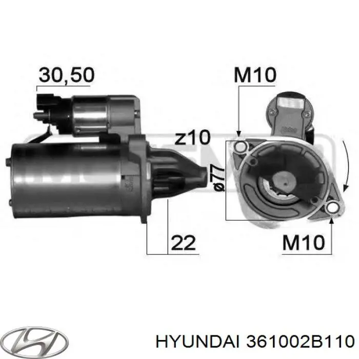 Burro de arranque  Hyundai/Kia 361002B110 precio, desde 69,70 EUR
