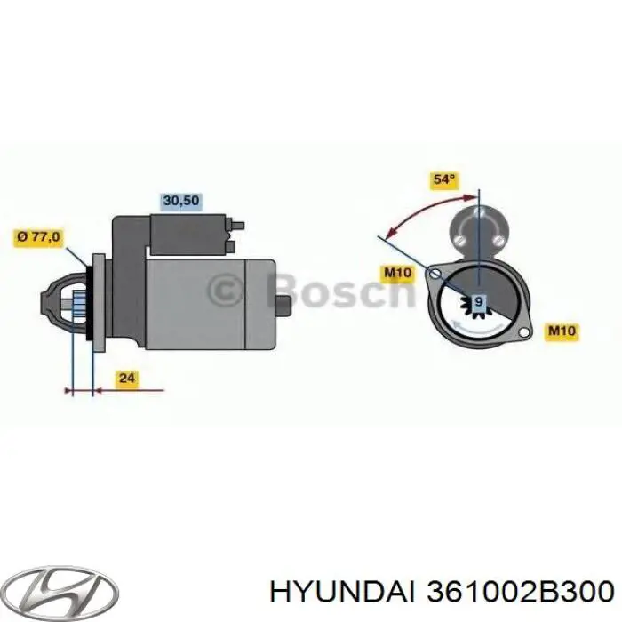 361002B300 Hyundai/Kia motor de arranque