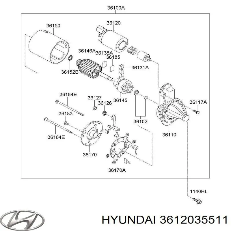 3612035511 Hyundai/Kia interruptor magnético, estárter