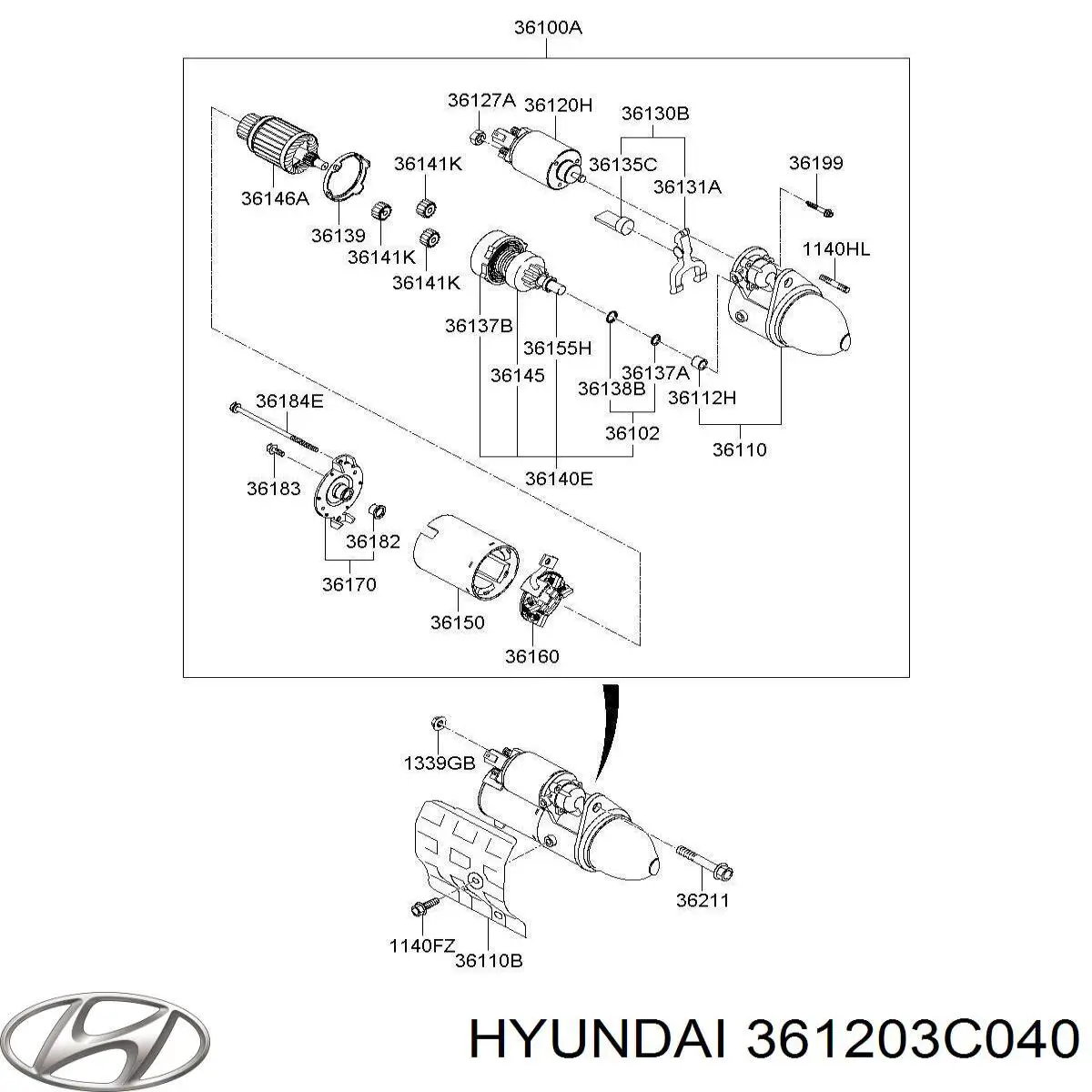 Interruptor magnético estárter Hyundai/Kia 361203C040 precio, desde 31,72 EUR