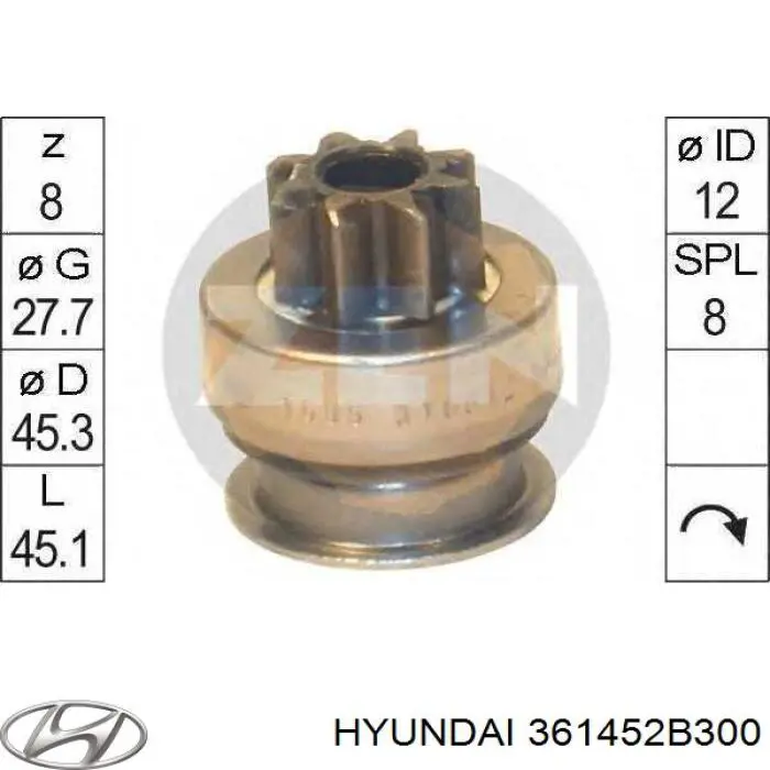 361452B300 Hyundai/Kia Bendix motor de arranque