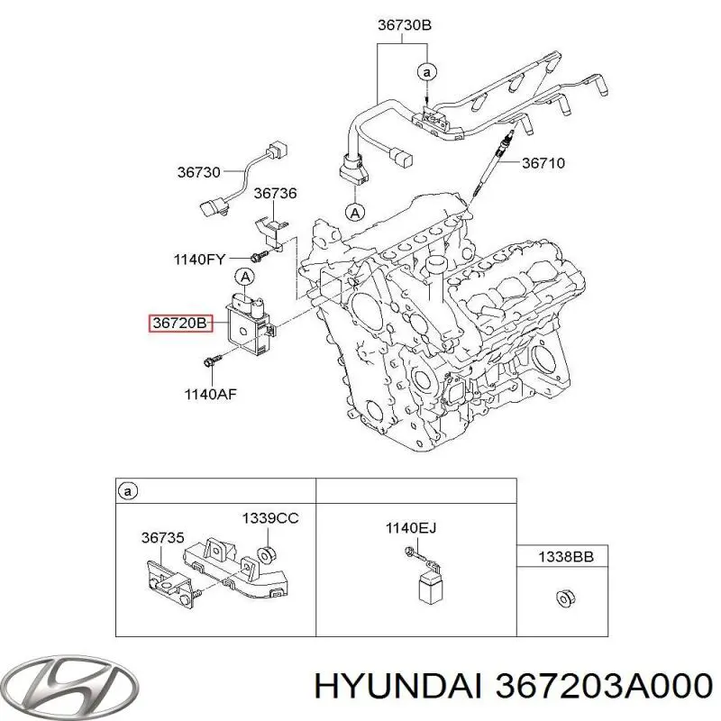 367203A000 Hyundai/Kia relé de bujía de precalentamiento