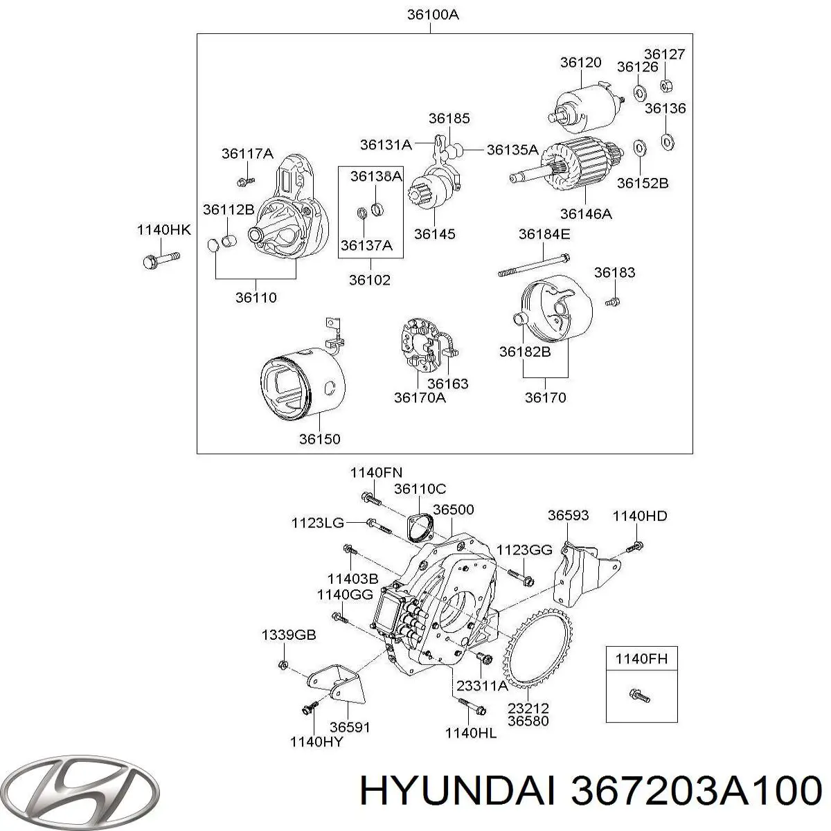 367203A100 Hyundai/Kia relé de bujía de precalentamiento