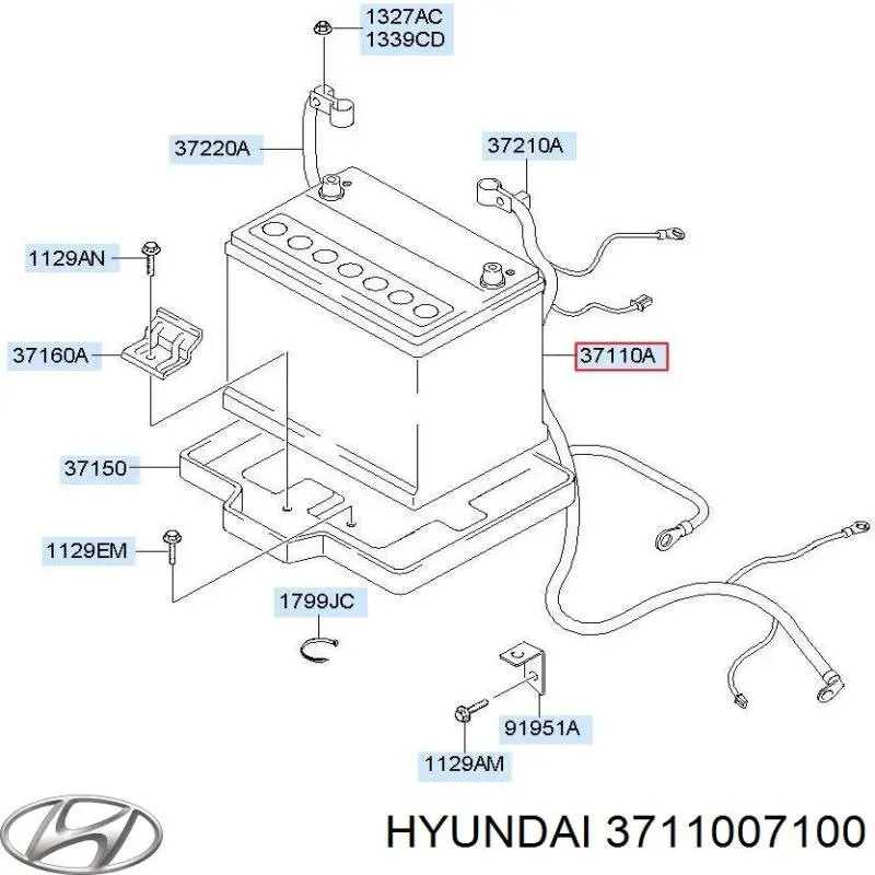 Comprar 3711007100 Hyundai/Kia Batería de coche