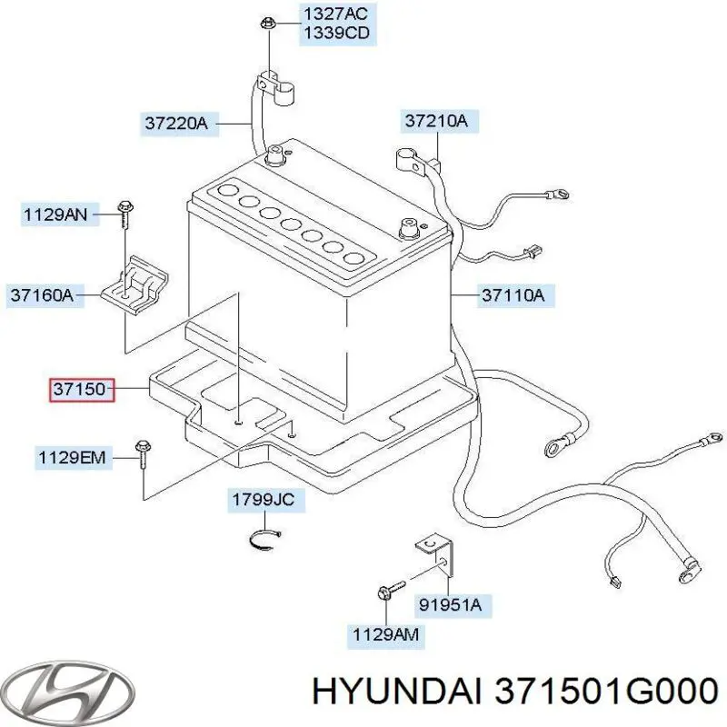 371501G000 Hyundai/Kia bandeja de la batería