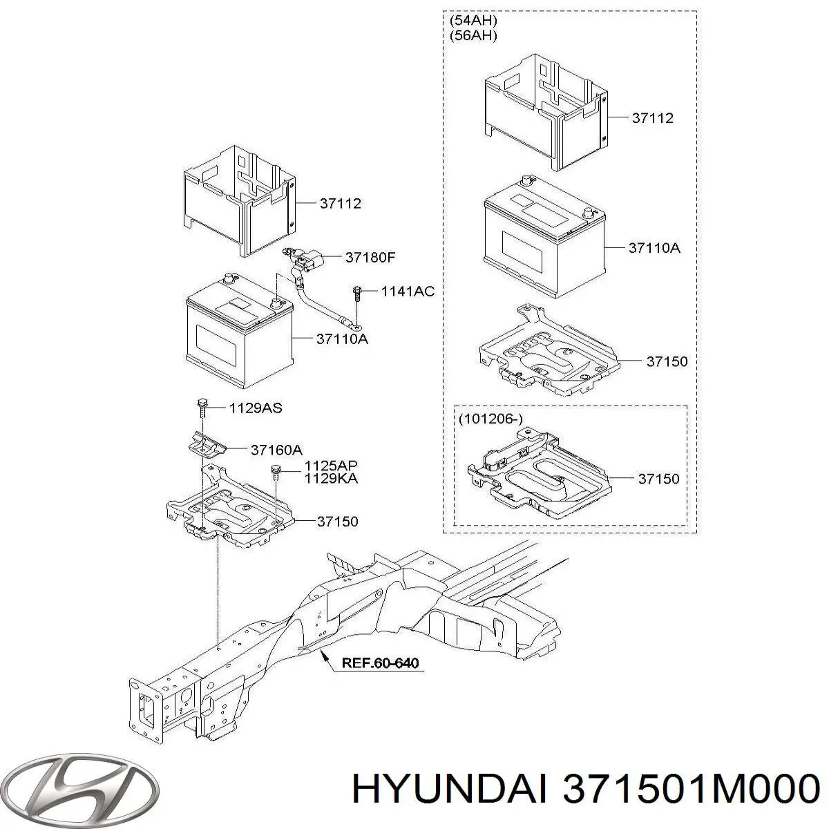 Comprar 371501M000 Hyundai/Kia Bandeja de la batería