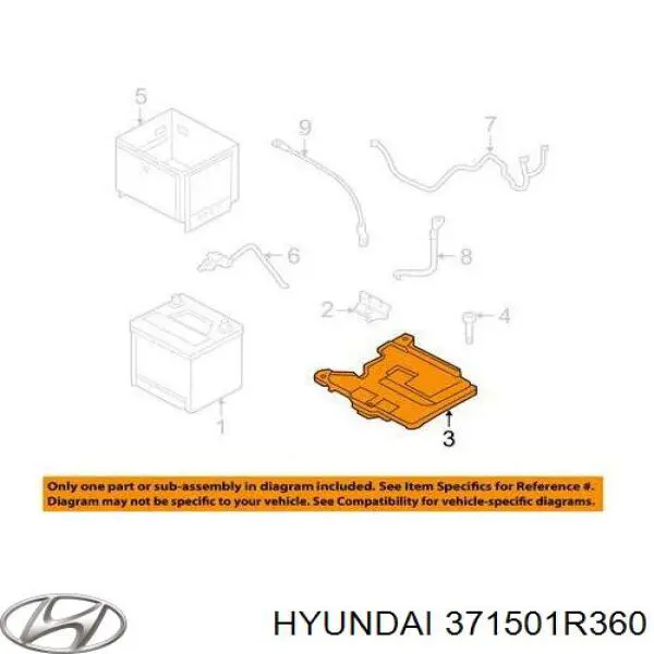 Bandeja de la batería 371501R360 Hyundai/Kia