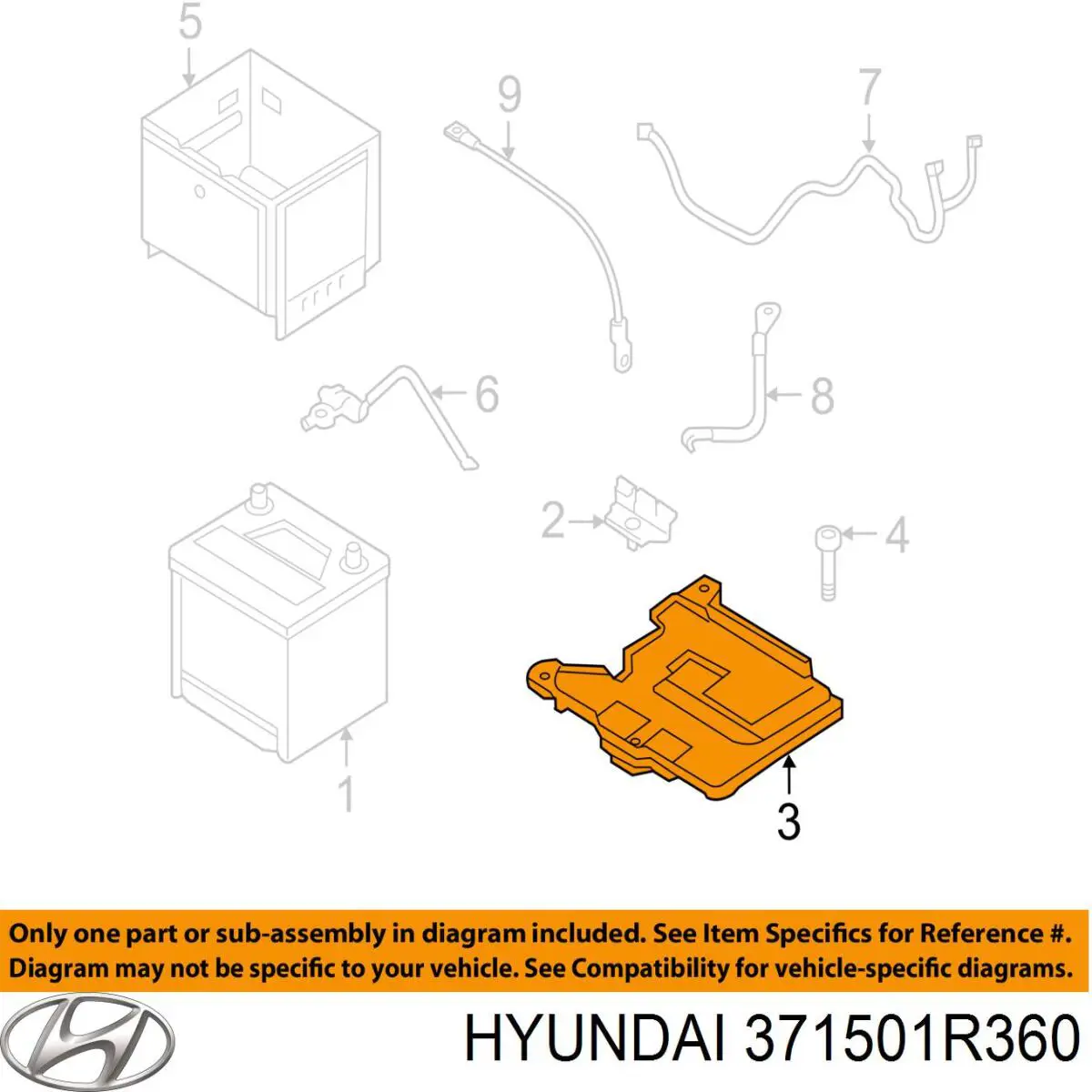 Comprar 371501R360 Hyundai/Kia Bandeja de la batería