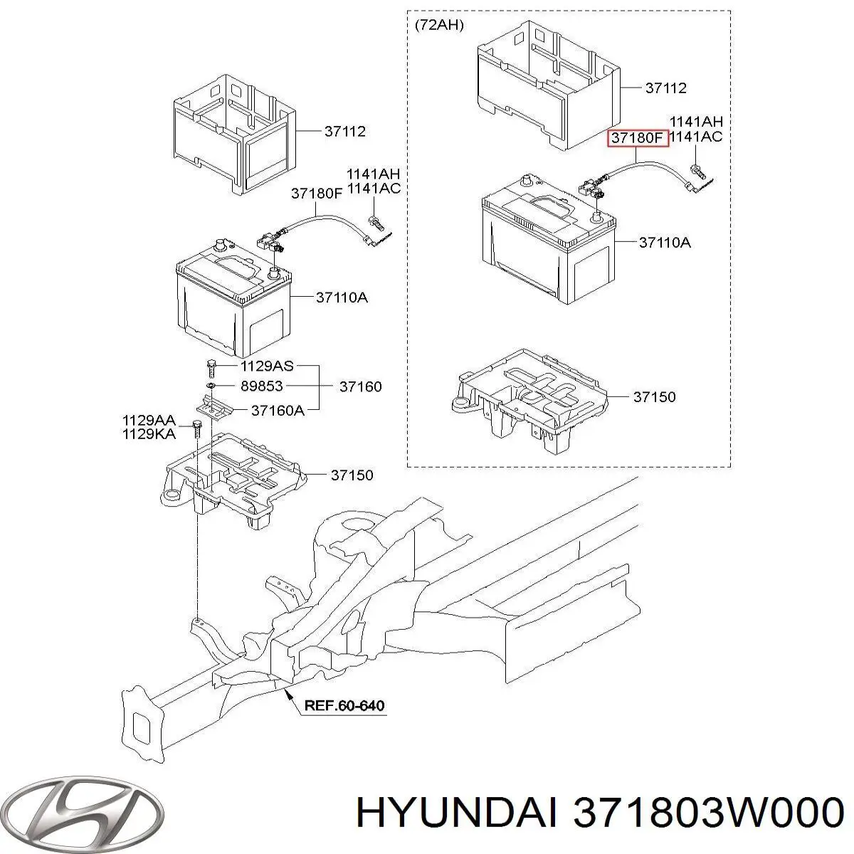 Comprar 371803W000 Hyundai/Kia Batería de coche